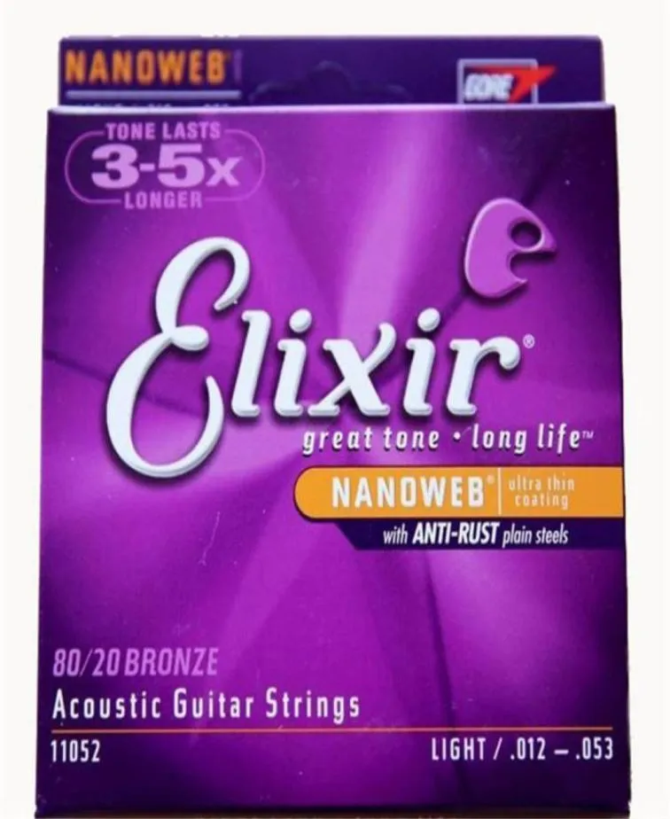 Elixir Acoustic Guitar Strings Music Wire Fosfor Brązowy cień Guitar Akcesoria 5999563