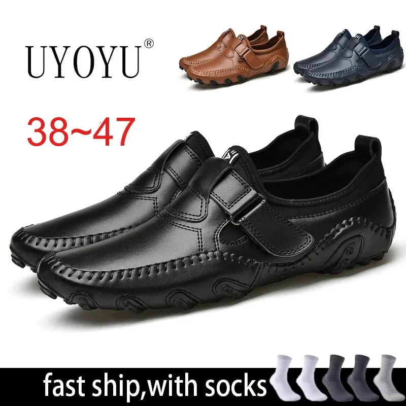 Fait à la main Octopus classique en cuir véritable mocassins hommes robe bateau chaussures chaussures de mode conduite pois hommes chaussures pour hommes noir 240105
