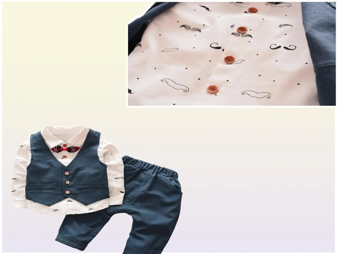 baby pojke kläder set formella barnkläder passar gentleman bow småbarn pojkar set födelsedagsklänning skola slitage92374186222191