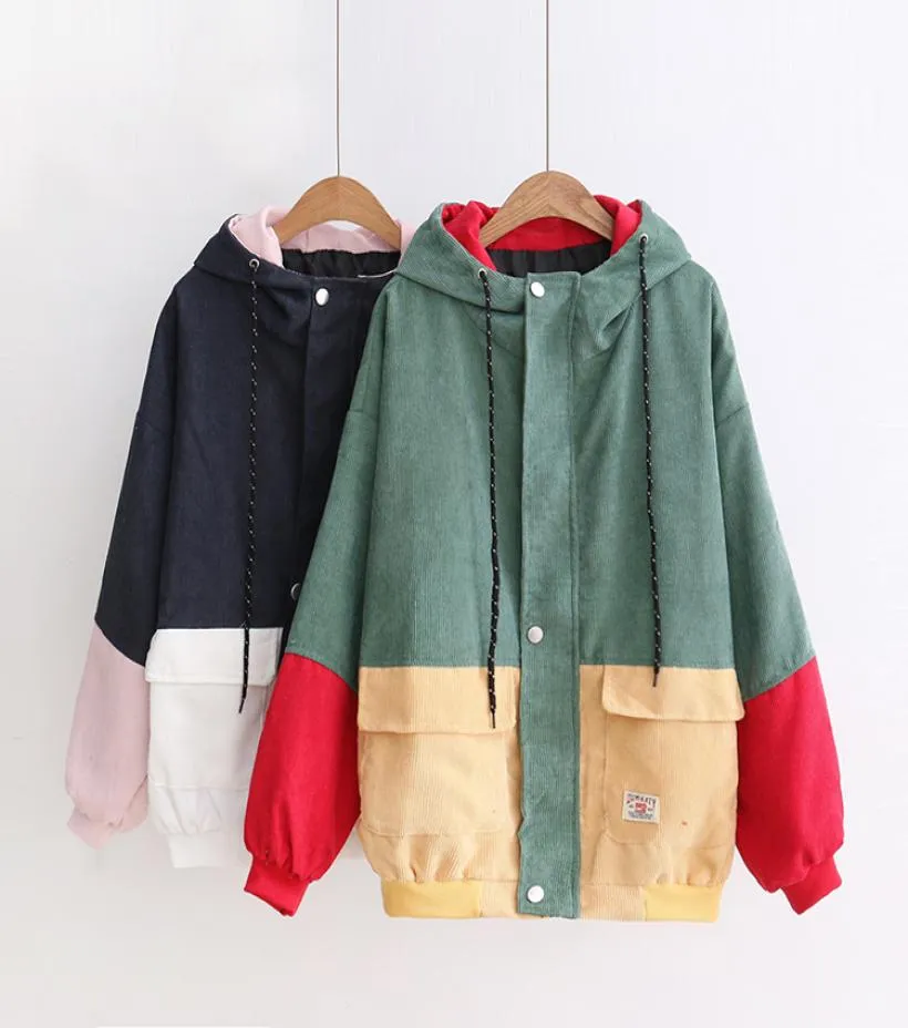 Kids Clothing Outwear Jackets Student Girls Fashion Warm Corduroy Hooded6707788