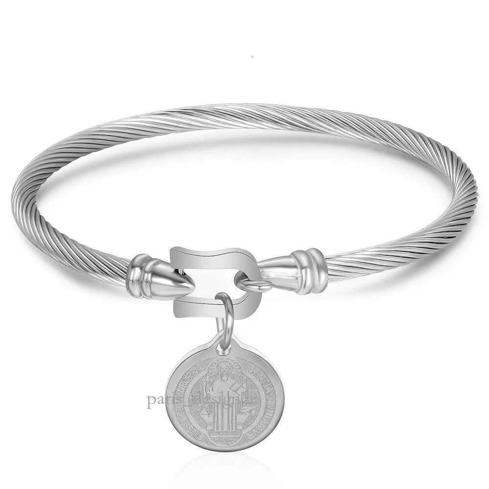 Pulseira de aço de titânio fio de ouro cor amor coração charme pulseira com fecho de gancho para mulheres homens jóias de casamento presentes 780 749