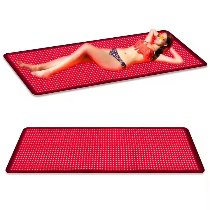 Grand appareil de thérapie par la lumière infrarouge proche, ceinture de couverture, 2 thérapies par impulsions, tapis de thérapie par la lumière rouge LED