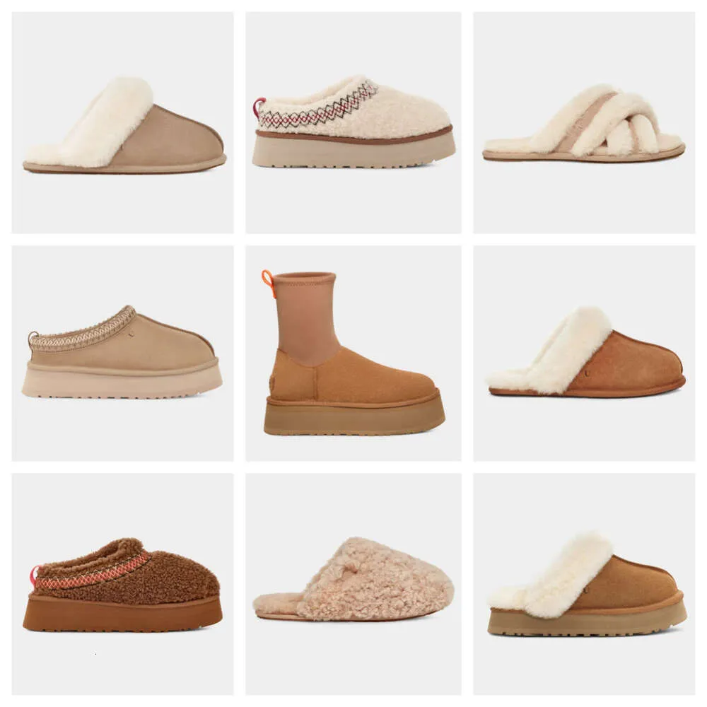 Sandales de créateurs Fluffy Ugh Tasman Pantoufles Tazz Pantoufles Plate-forme Australie Plate-forme Tazzlita Homme Tasmans Slipper Laine Fourrure Chaussures 92