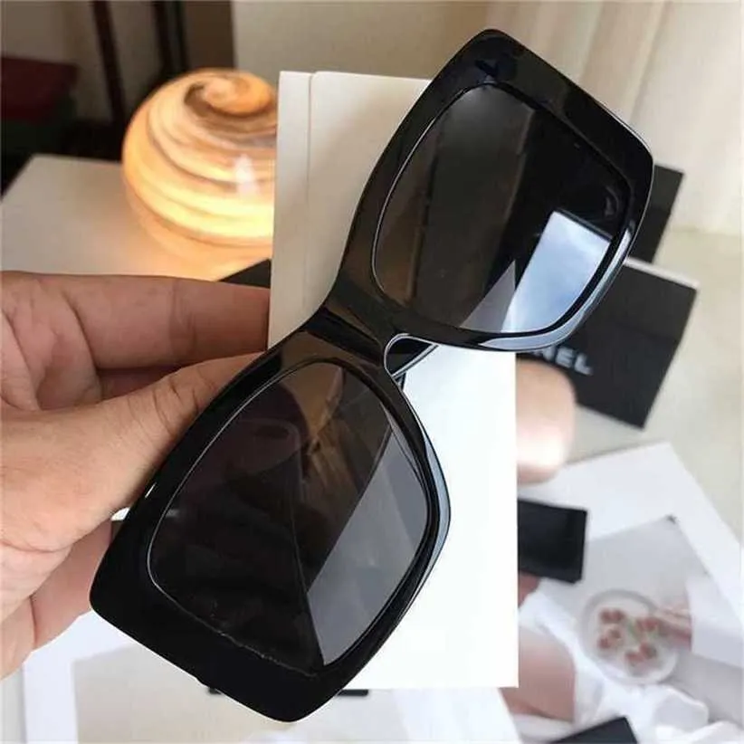 22% OFF New High Quality Small Fragrant Box Color Block Letter Sunglasses Women's Sun and UV Protection CH71472A Sunglass Plate