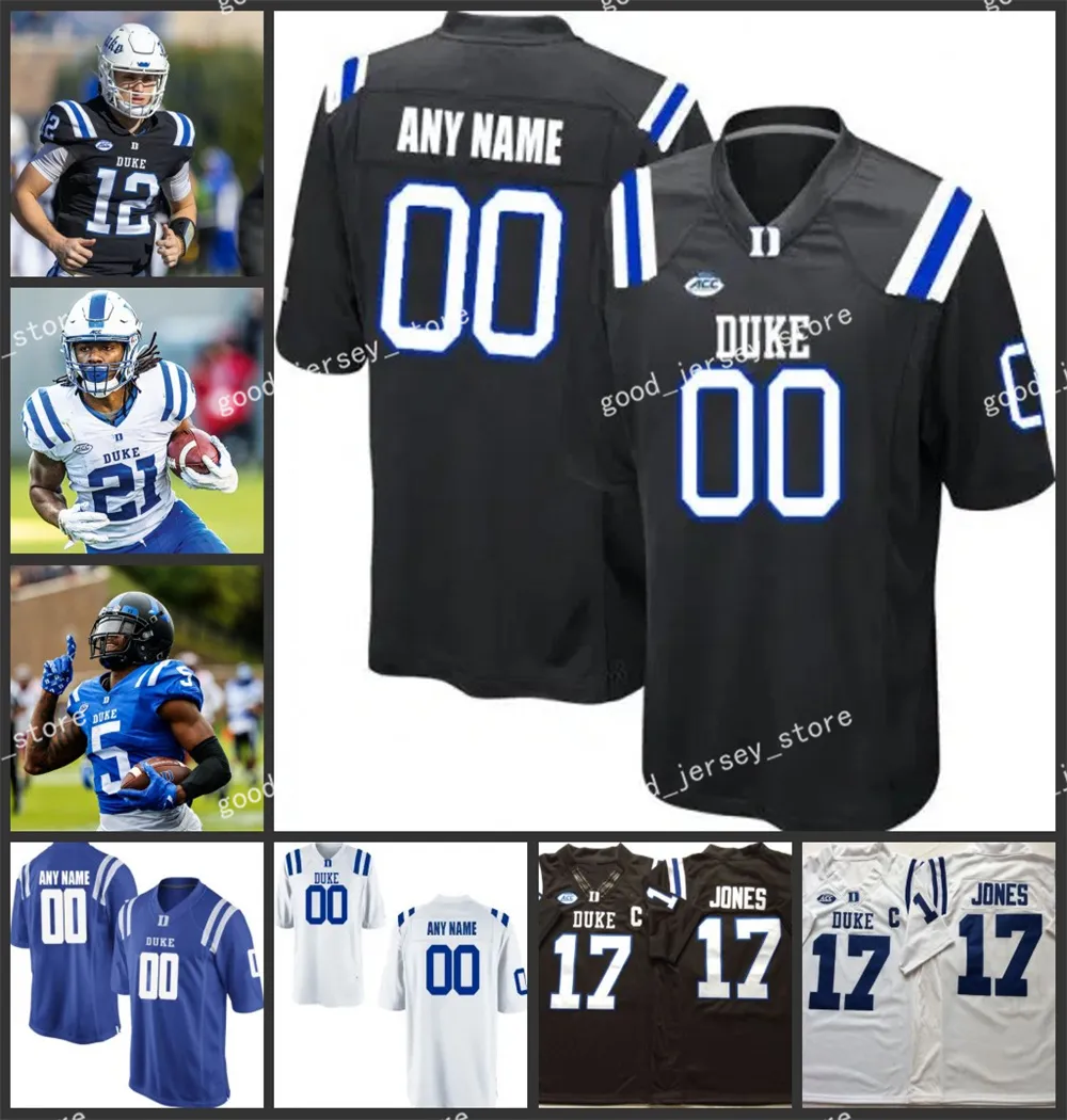 Anpassad NCAA S-6XL Duke Blue Devils College Football Jerseys Nick Morris Jr. Cole Carteaux Tre Freeman Victor DiMukeje Ja'Mion Franklin Ett namn något nummer 2024