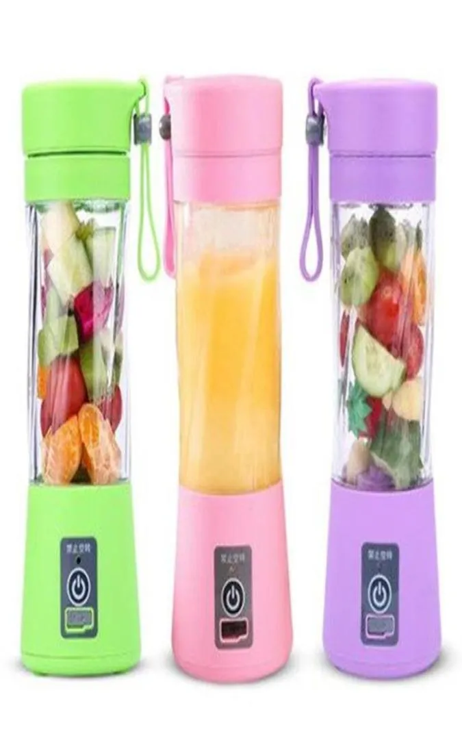 2021 Portable USB Electric Fruit Juicer Handheld Légumes Juice Maker Blender Rechargeable Mini Making Cup avec câble de chargement 4056704