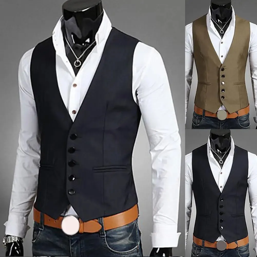 Men Vest Sleeveless Casual Business Blazer Elegant wedding groomsmen costume Male Gift 240105