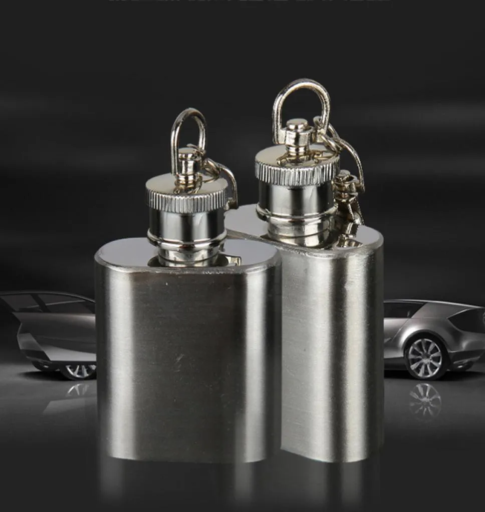 1 Oz Stainless Steel Wine Whisky Pot Bottle Hip Flask Drinker Alcohol Bottles Portable Pocket Drinkware Keychain JY05823162611