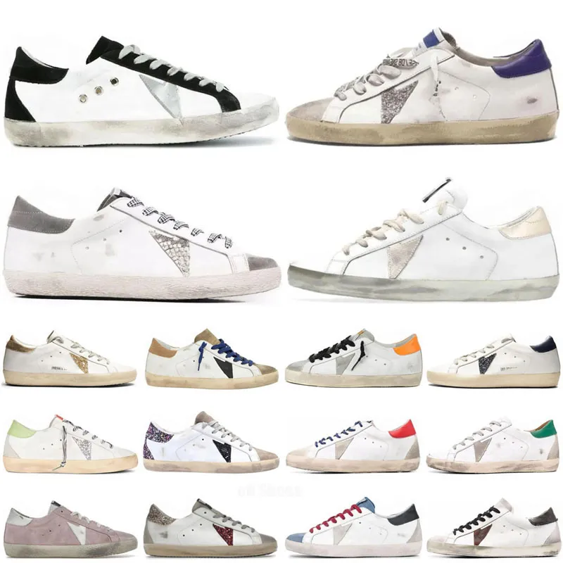 NOWOŚĆ Casual Casual Buty Klienci Złota Super Gooseity Star Włoch Włoch Sneakers Super Star Luksusowe Dirty Ceili Białe Dorod Dirty Designer Sneakers