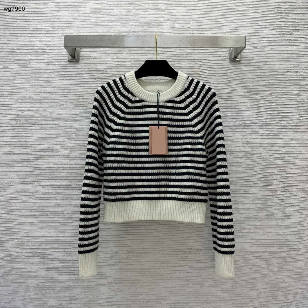 Дизайнерский свитер, женская брендовая одежда для женщин, весенние топы, модные полосатые логотипы с длинными рукавами, женский пуловер, 6 января