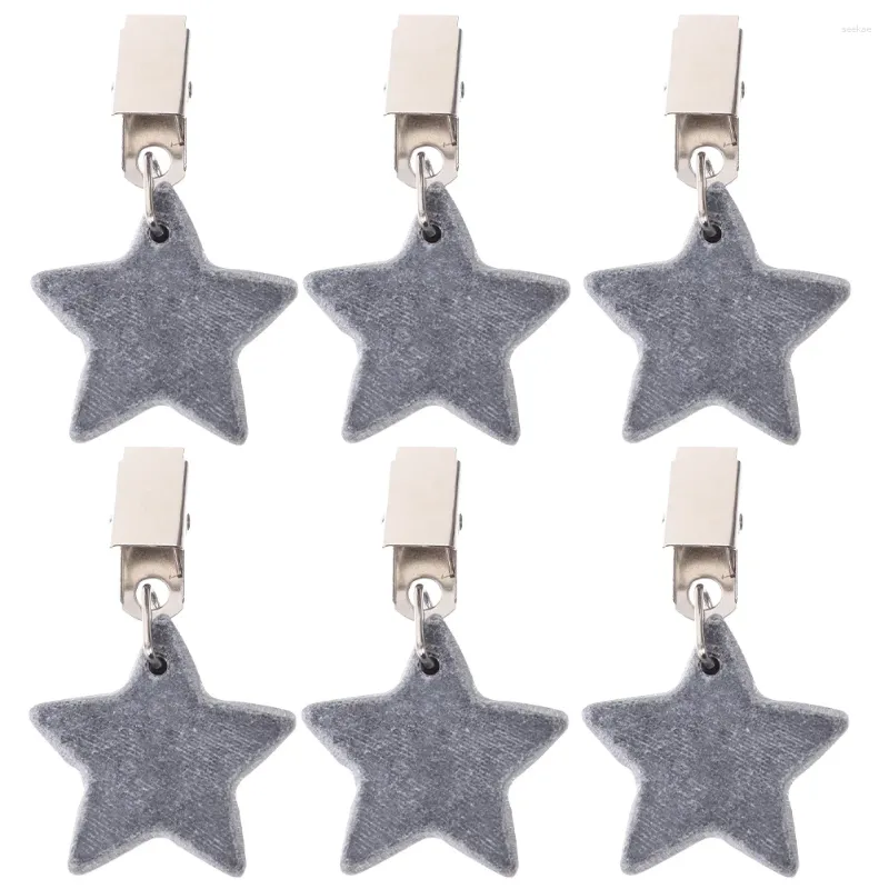 Table Mats 6pcs Star Shaped Tablecloth Weights Pendants With Clip For Picnic