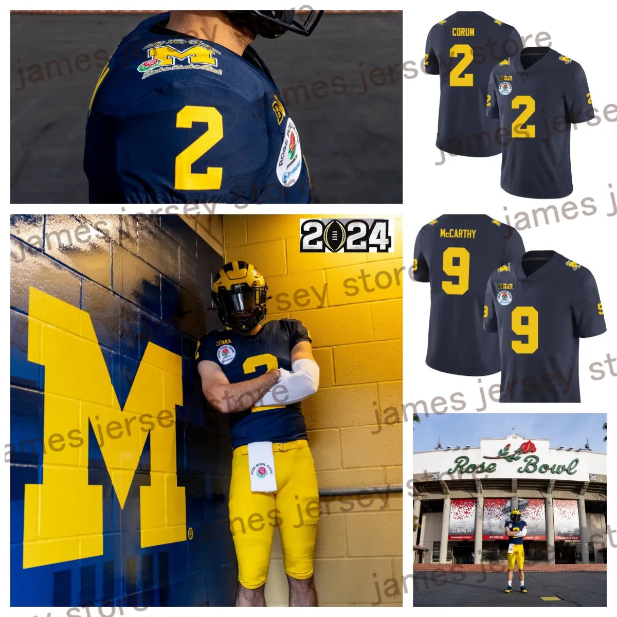 2024 Jersey De Fútbol Personalizado De Michigan Wolverines 2 Blake