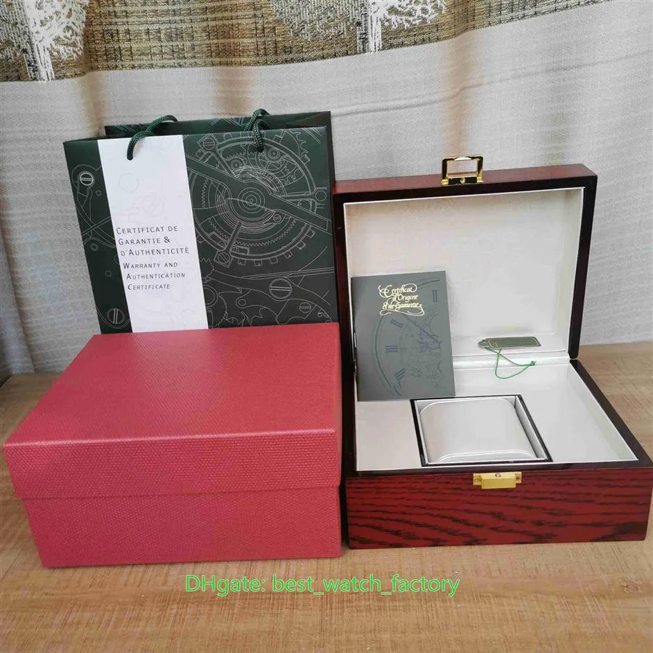 Vente de haute qualité Royal Oak Montres Boîtes Papiers Carte Bois Cuir Montre Original Boîte Serrure Rouge Sac À Main 20mm x 16mm Pour 1520302J