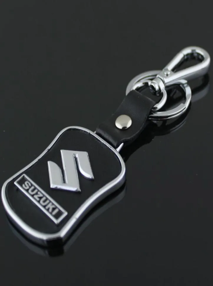 5pcslot Fashion Car keychain For Suzuki Metal Leather Keyring Key Chain ring Llaveros Chaveiro key holder9889298