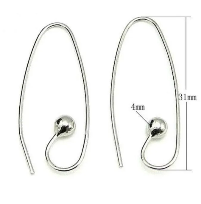 10pcslot 925 Sterling Silver Earring Hooks Clasps Hitta komponenter för DIY Craft Smyckesgåva 08x4x12x30mm WP0689302409