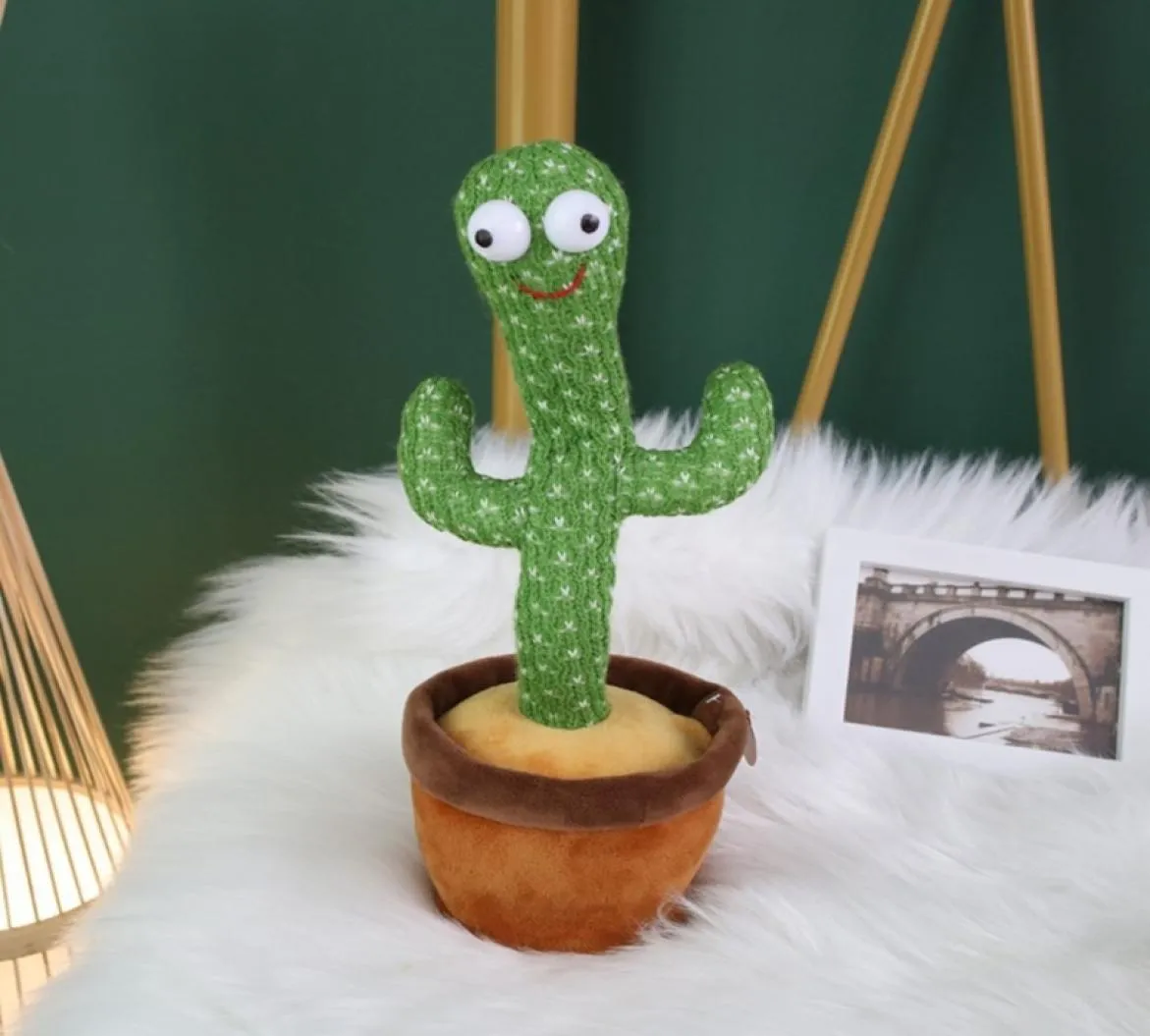 Cactus speelgoed Grappig 32cm Elektrische dansen Plant cactus Pluche knuffels met muziek voor kinderen Geschenken Thuiskantoor decoratie5259028