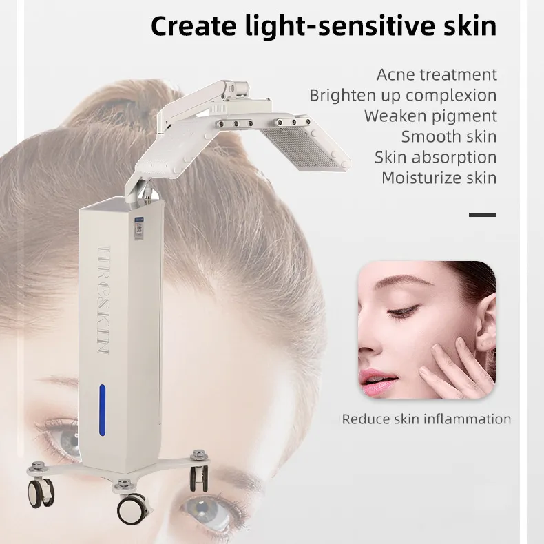 Nicht-invasive photodynamische Therapie 4 Farben LED-Hautelastizität verbessern allergische Beruhigung entzündungshemmende Haut Schönheit Gesichtsglättungsinstrument
