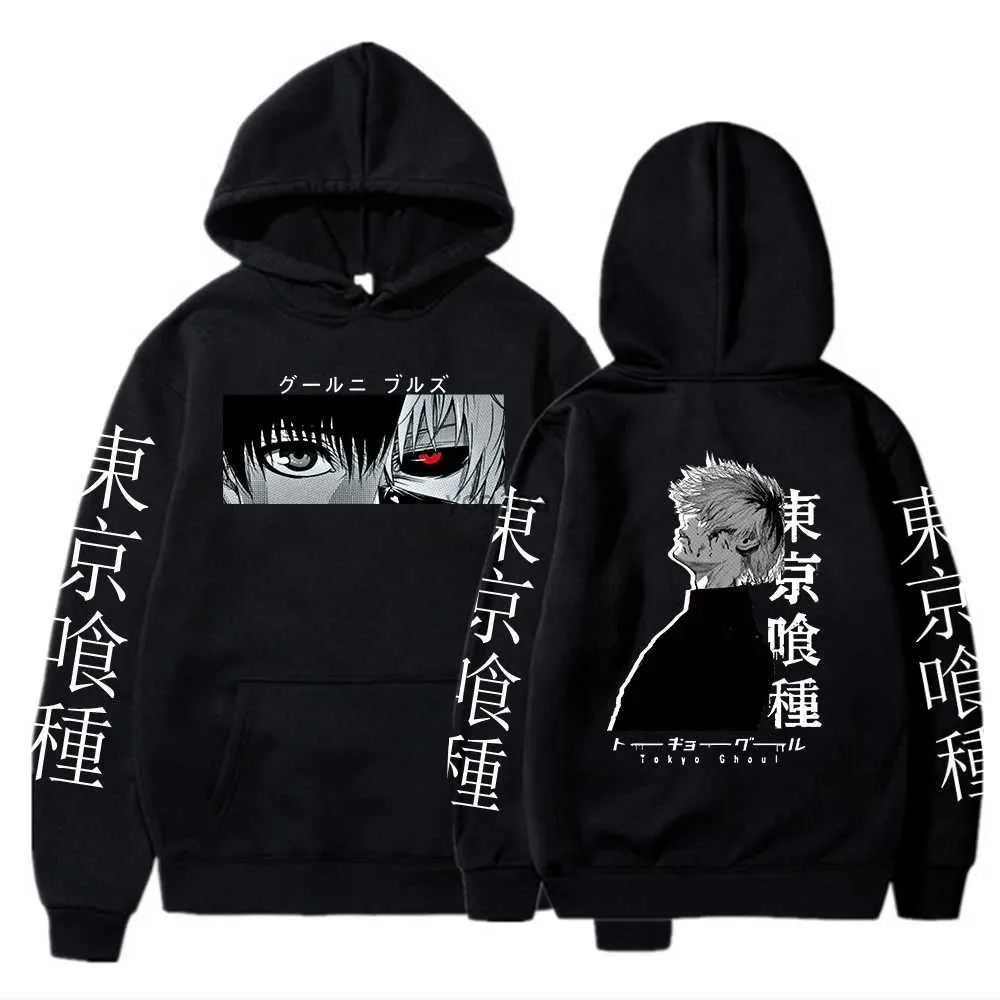 Hoodies voor heren Sweatshirts Tokyo Ghoul Hoodie Anime Hoodies Ken Kaneki Grafisch bedrukte sweatshirts Tops Heren Casual Hip Hop Streetwear Paar truien