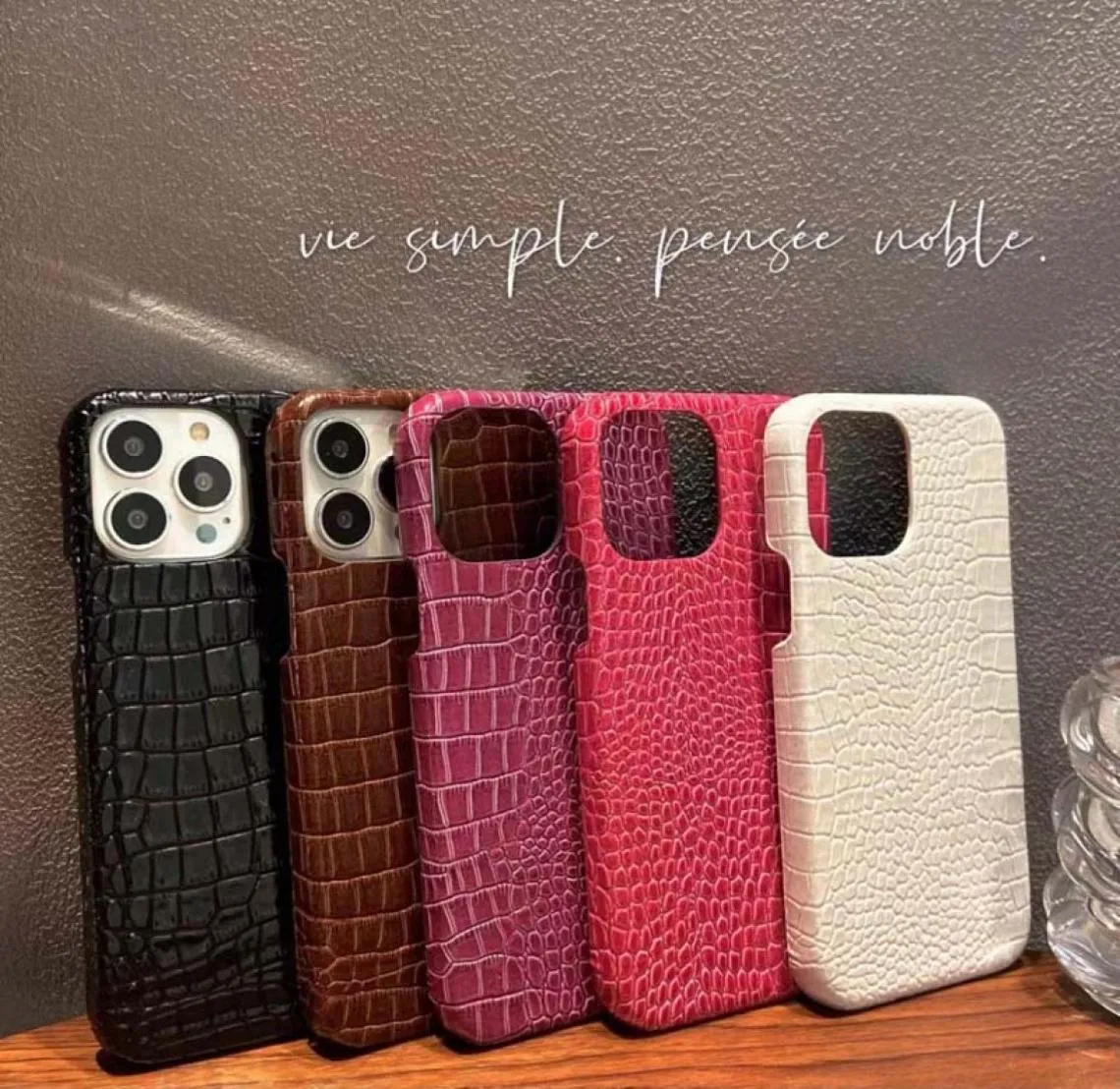 Crocodile Skin Leather Phone Phone Factions for Huawei Oppo Vivo iPhone 14 Pro Max 14 Plus 13 12 11 X XR XS XSMAX Designer Samsung CA9336964