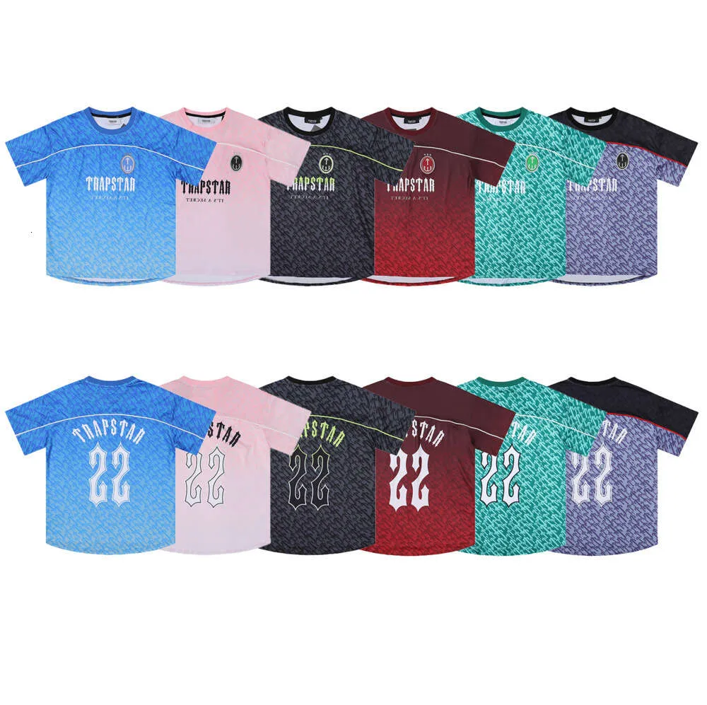 New Jin Fashion Diseñador para hombre Camisa Trapstar London Monogram Football Jersey Gradient Sport Camiseta de manga corta de secado rápido para hombres y mujeres 1135ess