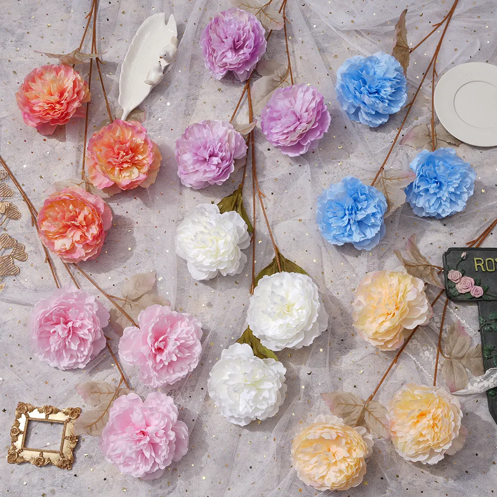 luoyang Peony Pastoral Bundle Peonyクロスボーダー外国貿易卸売シルクフラワーヨーロッパスタイルのホームウィンドウMeichen Fake Flower JH