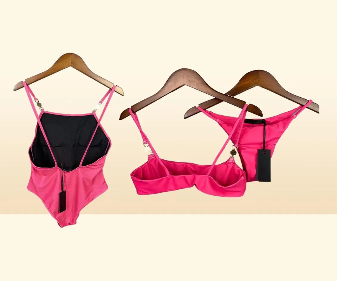 Mode baddräkt bikini set kvinnor mode pad badkläder rosa snabbt baddräkter sexiga pad taggar7064646