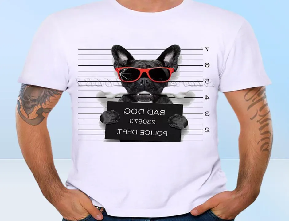 Nova chegada 2020 verão moda francês bulldog cão polícia departamento engraçado design t camisa men039s alta qualidade cão topos hipster tees5846938