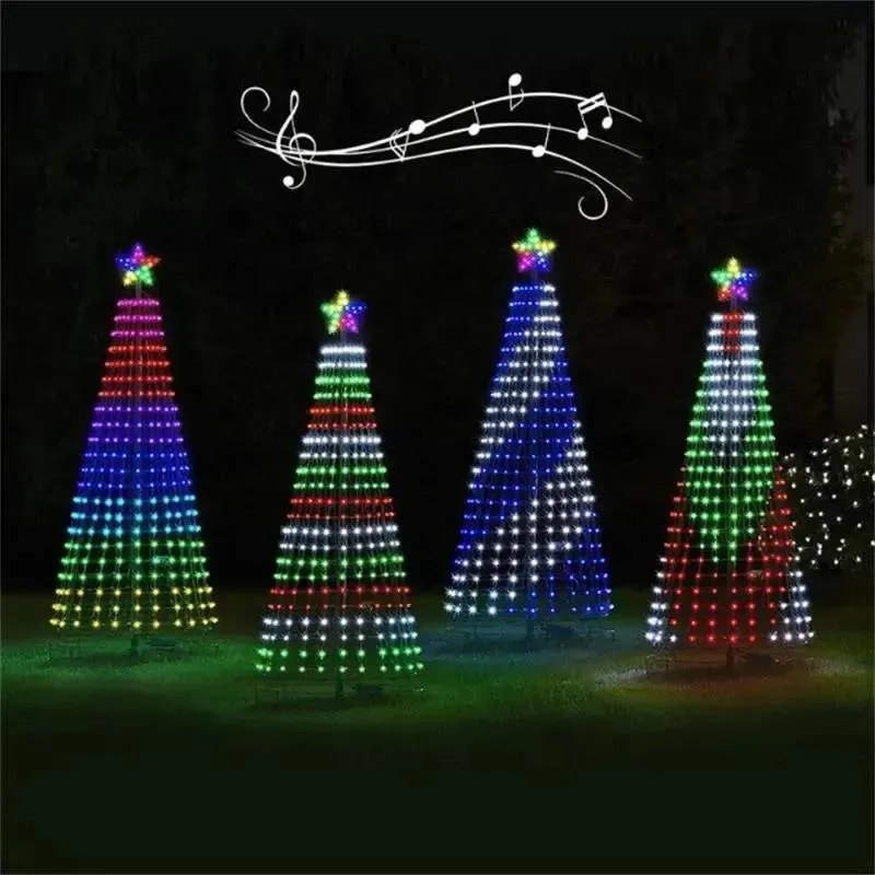 Decorazioni decorazioni natalizie a led albero di Natale fulmine a corda a cono cascata stella a stella fulmine di luce multicolore per la parte del matrimonio