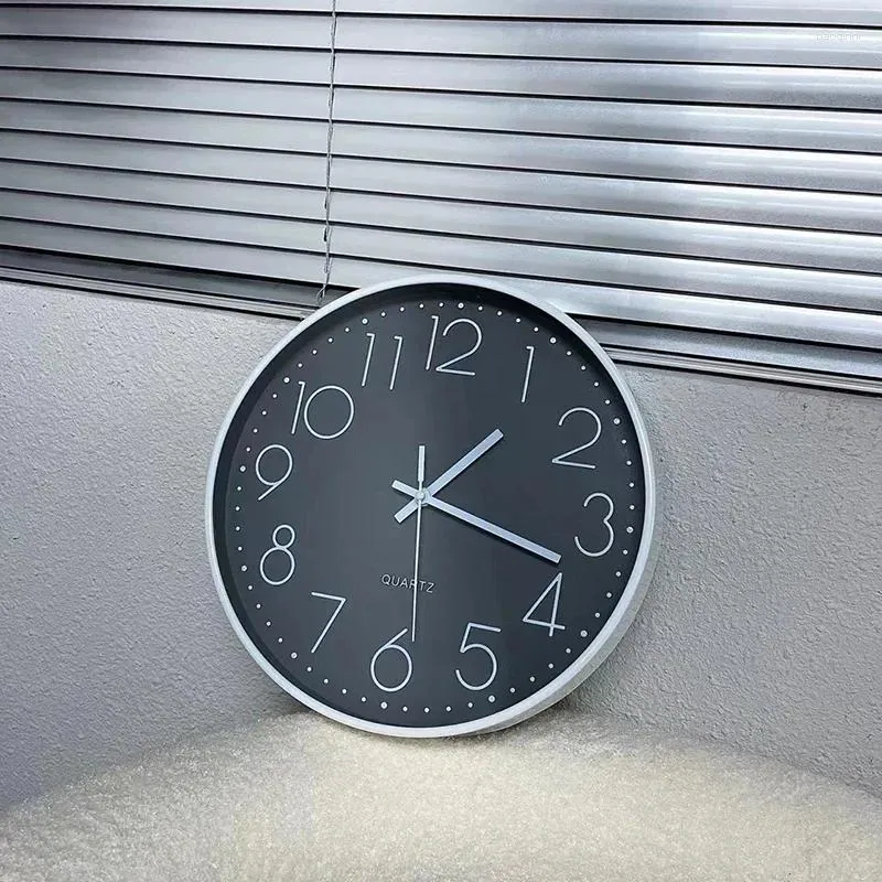 Väggklockor klocka svart modern tyst konstmetall kreativt vardagsrum kontor minimalistisk klocka glas reloj cocina dekor