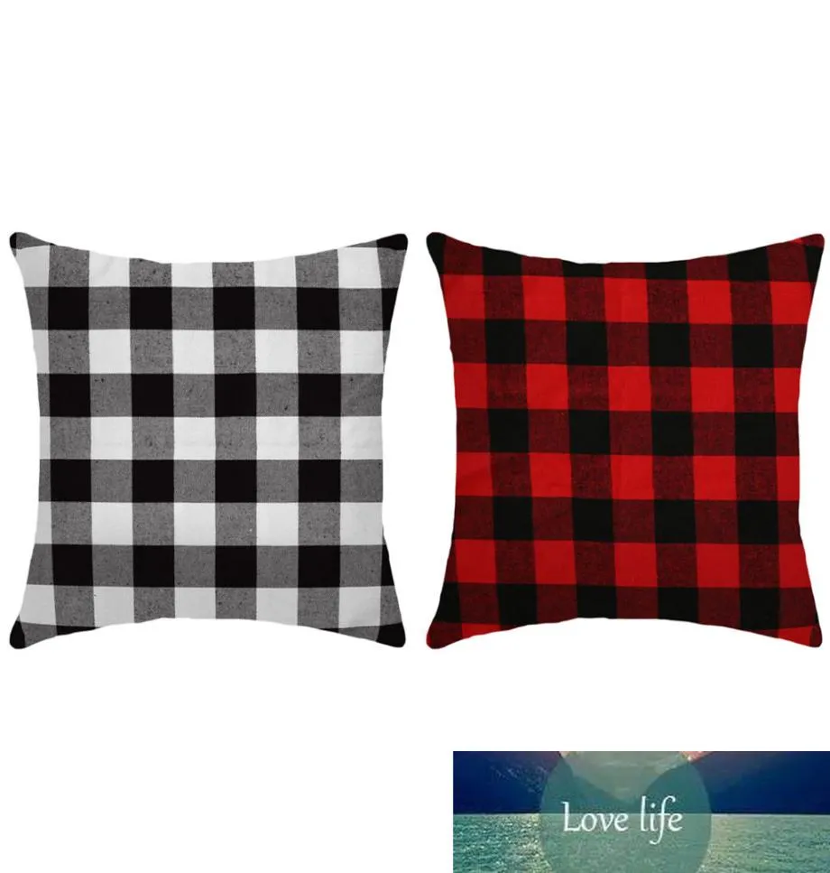 2 zestawy świątecznych czerwonych i czarnych kraciastych tkanin Posztla Square Pillow Pillcases Polowcase Poliester Rzut Pillow Case Geometric2032934