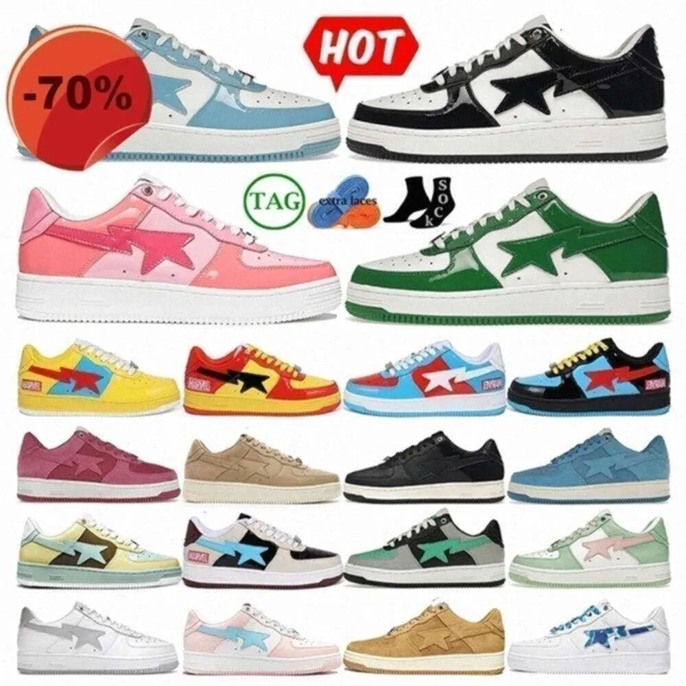 og ap Shoes for Shark Star Shoes Black White Patent Green Orange Blue Men Women Patent Leather Sneekers Hot Sale