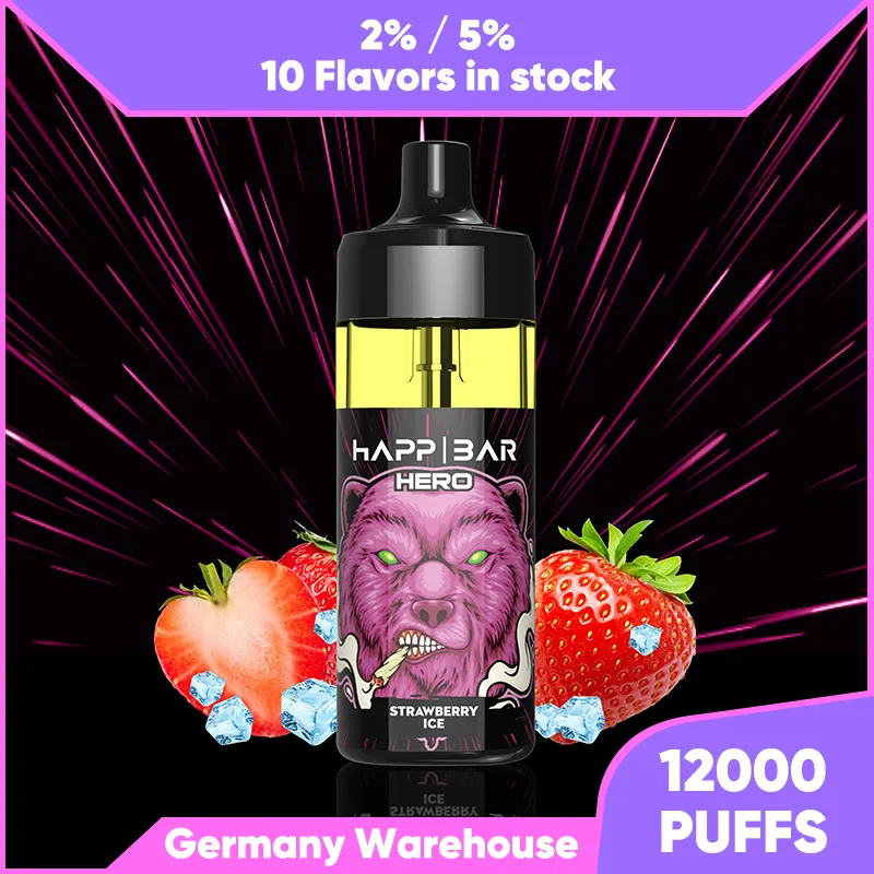 Happ 12k Vape Bar Hero Vapes Disposable Puff 12000 Batterie