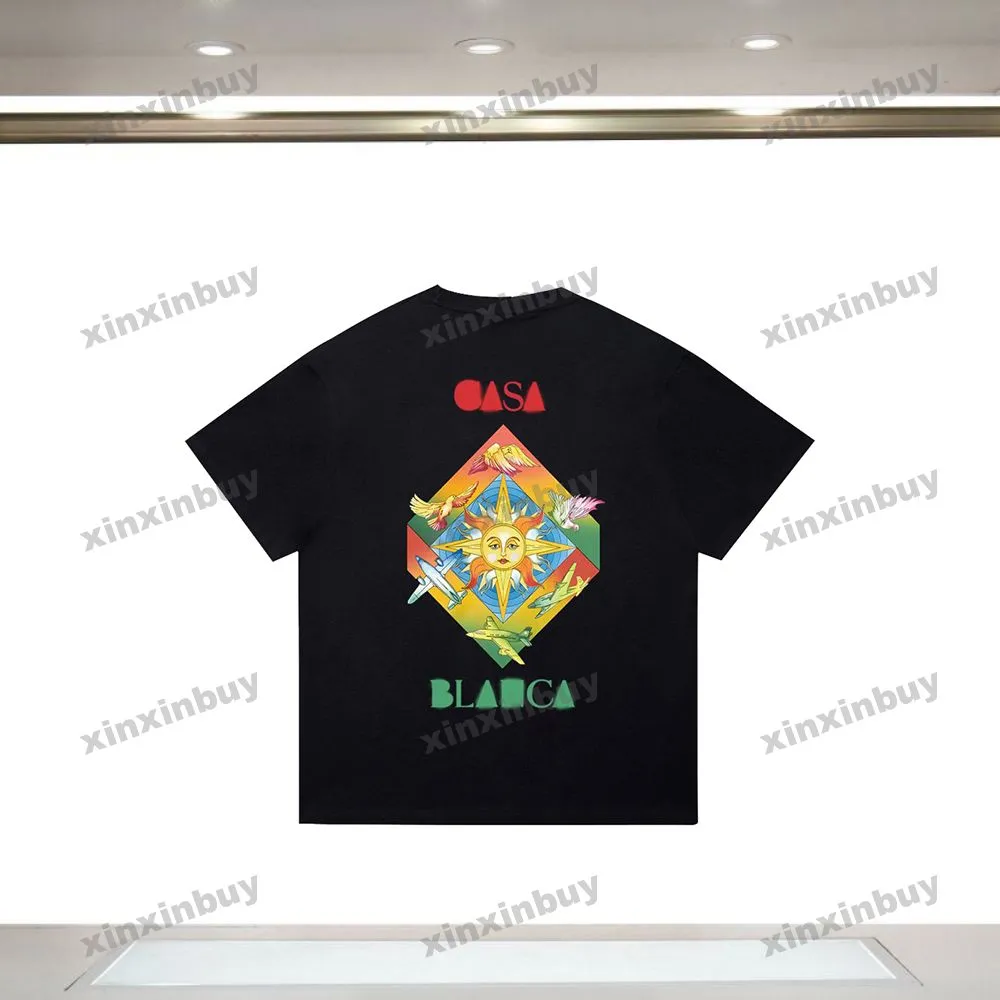 xinxinbuy 2024 Uomini del progettista Tee maglietta sole amanti della stampa della Lettera Girocollo manica corta in cotone da donna Nero XS-2XL