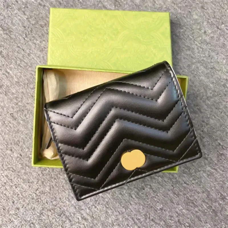 Marmont Nyckel plånbokhållare Luxury Designer Flap Purses Mens Real Leather Five Card Fack med Box Walls Womens Coin Purse Cardholder Organizer Card Wallets