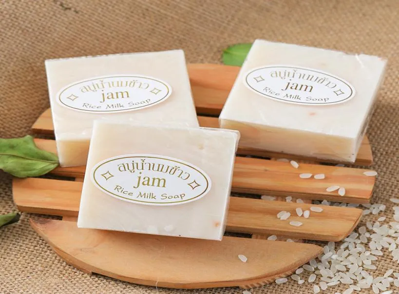 Thailand JAM Rice Soap 65g Original Thailand Handmade Rice Milk Soap Natural soap face whitening Face oil control antiacne9052857