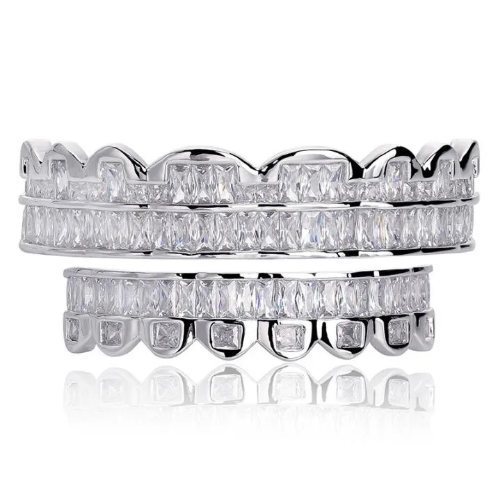 مجموعة فرعي جديد مجموعة الأسنان شوايات أعلى أسفل الفضة شوايات الفم الأسنان الهيب هوب أزياء المجوهرات مغني الراب المجوهرات 6986203