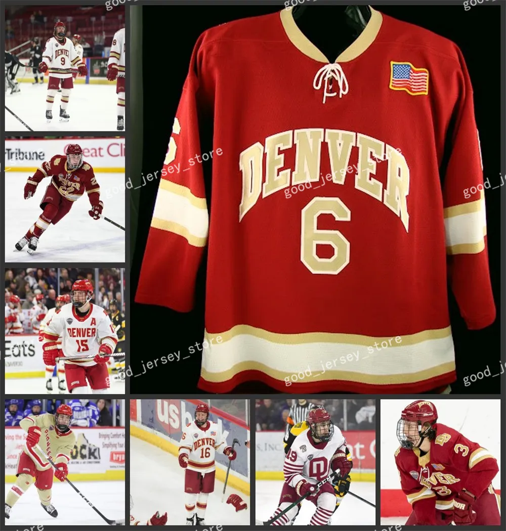 Massimo Rizzo Denver Pioneers Hockey Jersey zszyta Lucas Olvestad Rieger Lorenz Carter King Tristan Broz Casey Dornbach Jared Wright Sam Harris Denver Jerseys