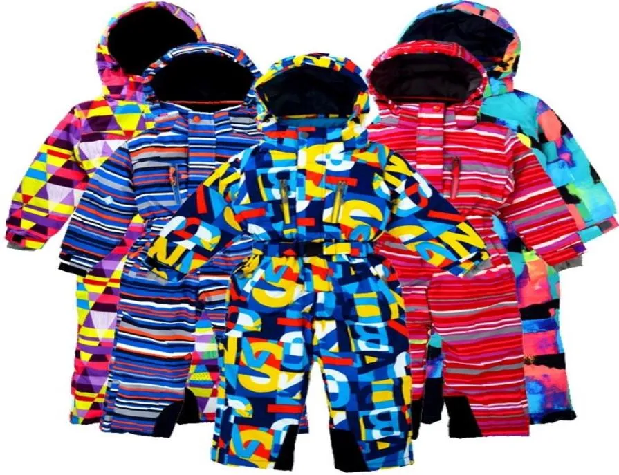 2020 children039s winter outdoor onepiece ski suit wind and snow plus velvet thickening suitable for 310 years old LJ20123608928