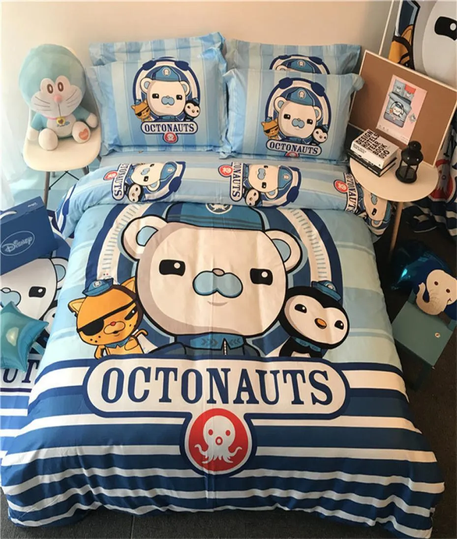 3pcs4pcs algodão anime Octonauts kwazii peso conjuntos de cama com pillocase lençol capa de edredão para quarto de criança dormitório conjunto de cama T27744694