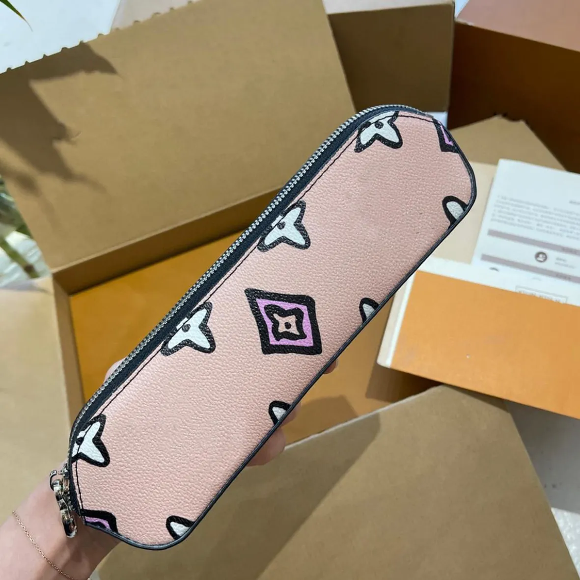 ✓ DHgate에서 확인하는 인기 럭셔리 디자이너 지갑 유전자 유전자 동전 지갑 해바라기 낙상 지퍼 클러치, 지퍼가있는 작은 코인  지갑, 캔버스 펜 백 케이스 메이크업 브러시 저장