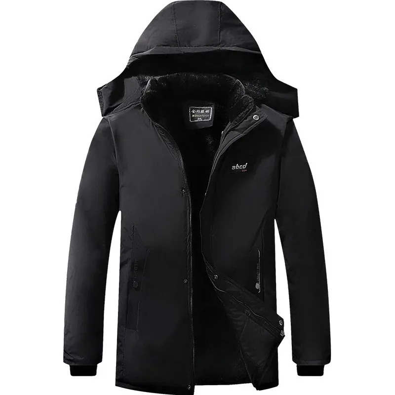 Parka Mit Kapuze Männer Mäntel Winter Jacke Verdicken Wasserdichte Outwear Warme Mantel Casual Herren Jacken Mantel Pelz Thicking 240106