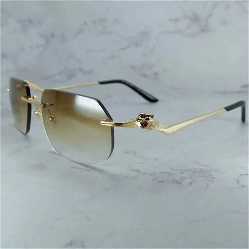 20% de réduction Lunettes de soleil Panther Brand Designer Hommes Sans monture Polygon Vintage Carter Lunettes Rétro Shades Pour Femmes Cool Décoration LunettesKajia Nouveau