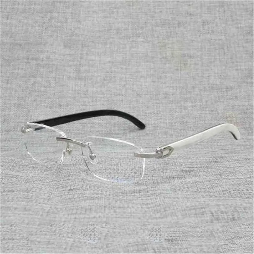 18% OFF Natural Wood Square Clear Glasses Frame Men Buffalo Horn Oversize Rimless Optical Eyewear for Women Reading Eyeglasses New