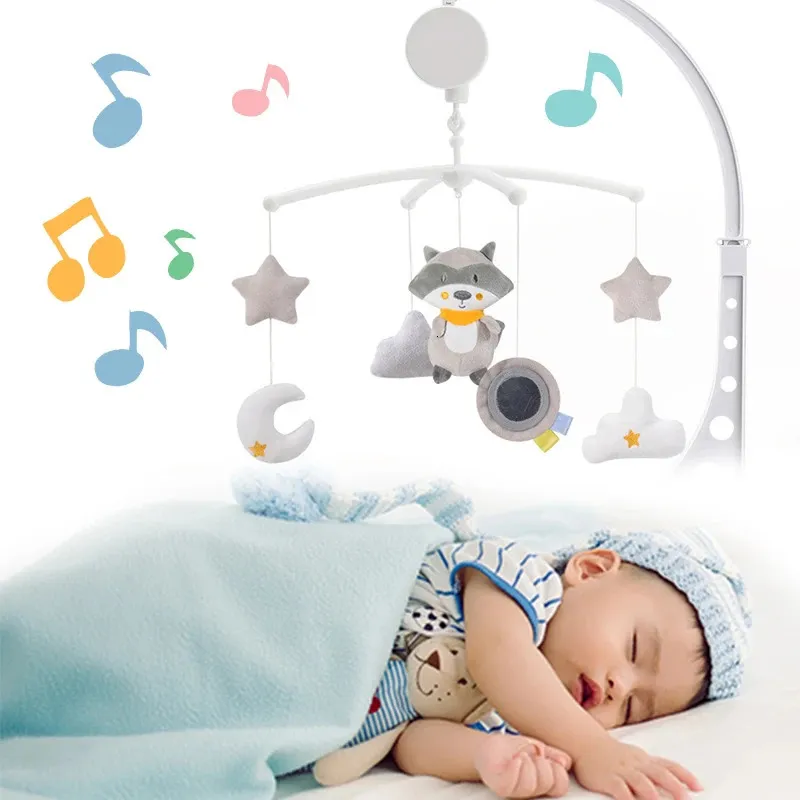 Sonagli per bambini Giostrine per culla Porta giocattoli Girevole Letto mobile Campana Scatola musicale 012 Mesi nati Neonati Giocattoli Sonagli Staffa 240105