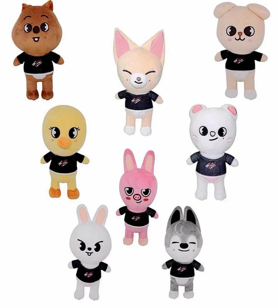 Plush Toys Stray Kids 20cm Cartoon Stuffed Animal Plushies Doll Bbokari Leebit Wolf Chan Puppym Kids Adults Fans Gift9388606