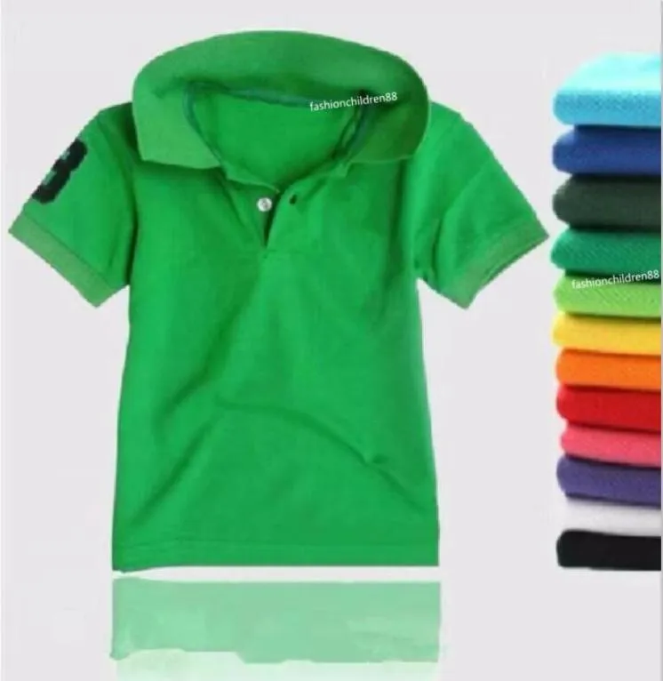 2021 Ropa para niños Polos para niños 10 colores Camiseta para niños pequeños Tops de manga corta con solapa Ropa de Lersure para niñas Camisetas para niños 1519357