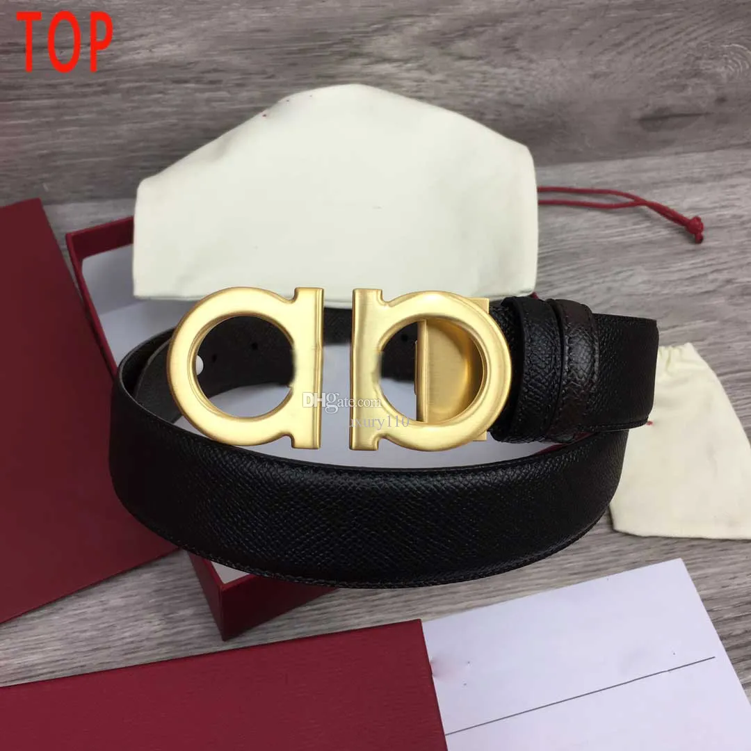 Cintura di design di alta qualità per uomo cinture in pelle originali larghezza 3,5 cm cintura con fibbia moda Cintura con fibbia in vera pelle double face con confezione regalo