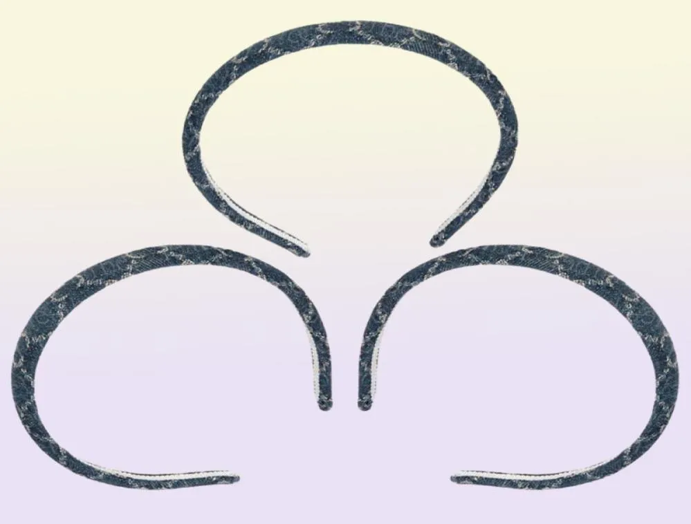 Kvinnor denim pannband designer brev hårband mode tunt yoga hår båge katyusha8942752374704