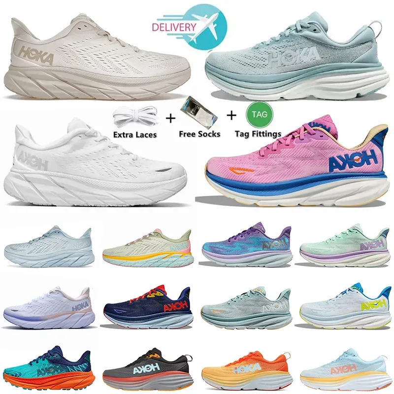 2024 Hoka Schoenen one bondi 8 Clifton Runner Hokas Carbon X 2 shadow triple zwart wit harbour lunar rock dames heren trainers samber geel zomerlied Sneakers maat 45