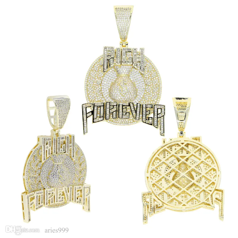 Hip Hop européen et américain 925 nouveau Mosang pierre lettre argent sac pendentif pour hommes collier pendentif